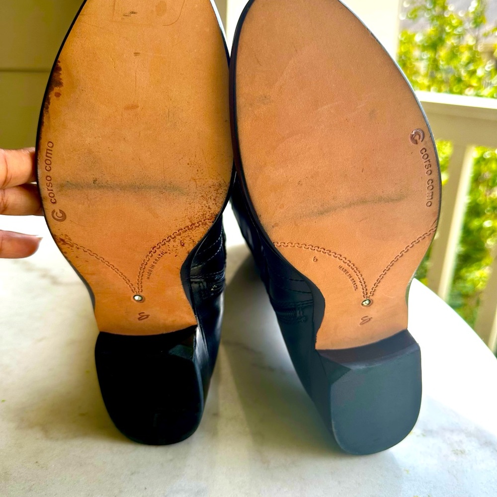 Black leather boots never worn